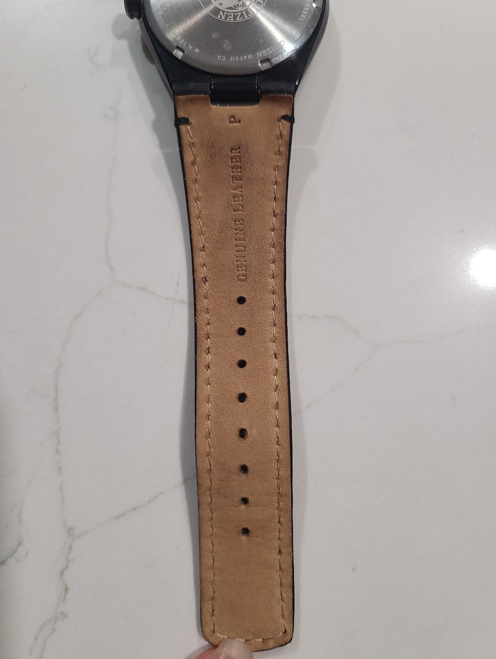 EUC ECO-DRIVE CITIZEN WEEKENDER WATCH BLACK LEATHER STRAP AW1135-19E - Picture 9 of 16